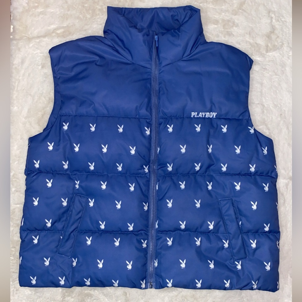 Playboy Navy Blue Quilted Vest